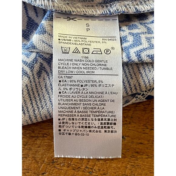 Womens Banana Republic Blue White Abstract Geometric Sleeveless Stretchy Dress S - Picture 7 of 9